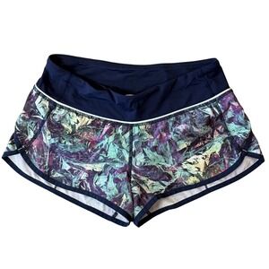 Lululemon Speed Up Shorts Women 4 Abstract Workout Summer Beach Low Rise Running